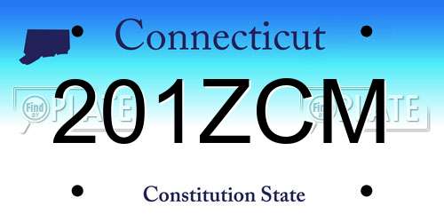 201ZCM Connecticut License Plate