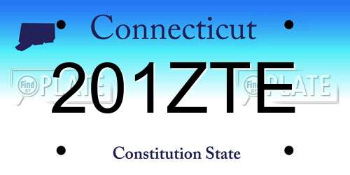 201ZTE Connecticut License Plate