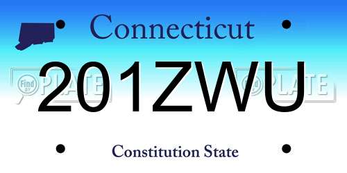 201ZWU Connecticut License Plate