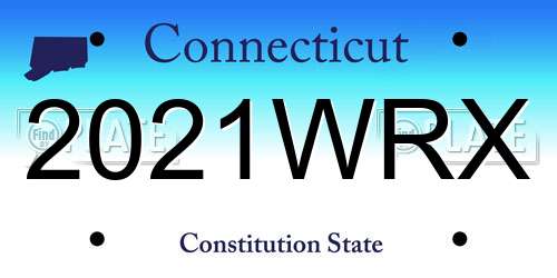 2021WRX Connecticut License Plate
