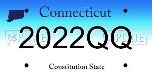 2022QQ Connecticut License Plate