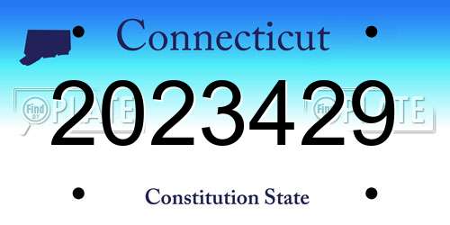 2023429 Connecticut License Plate