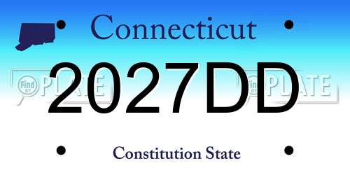 2027DD Connecticut License Plate