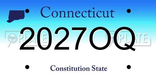 2027OQ Connecticut License Plate