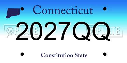 2027QQ Connecticut License Plate
