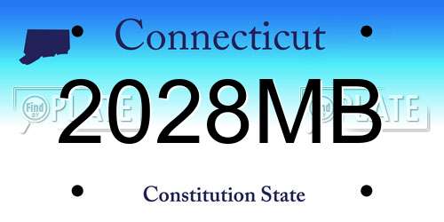 2028MB Connecticut License Plate