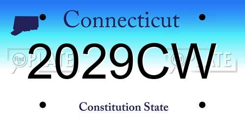 2029CW Connecticut License Plate