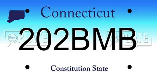202BMB Connecticut License Plate