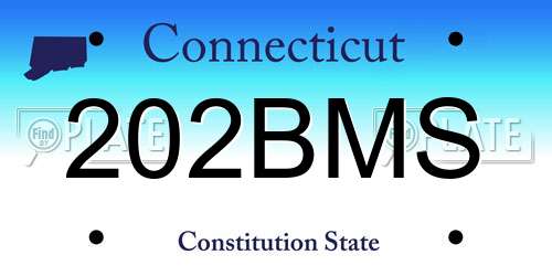 202BMS Connecticut License Plate