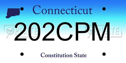 202CPM Connecticut License Plate