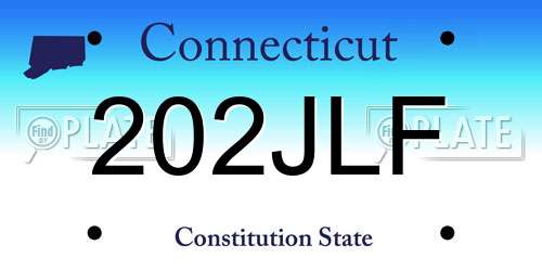 202JLF Connecticut License Plate