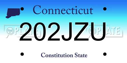 202JZU Connecticut License Plate