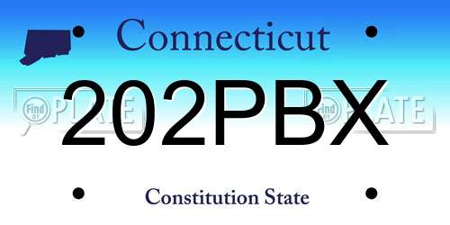 202PBX Connecticut License Plate