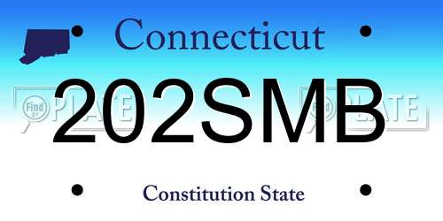 202SMB Connecticut License Plate