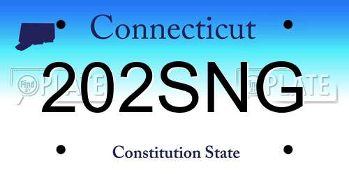 202SNG Connecticut License Plate