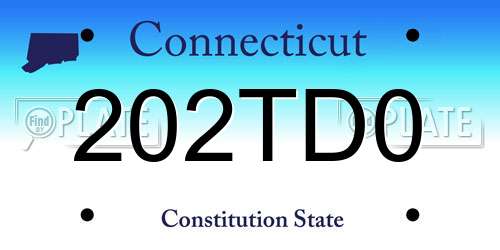 202TD0 Connecticut License Plate