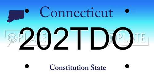 202TDO Connecticut License Plate