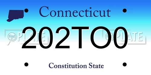 202TO0 Connecticut License Plate
