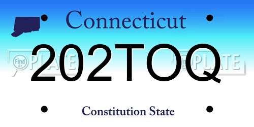 202TOQ Connecticut License Plate