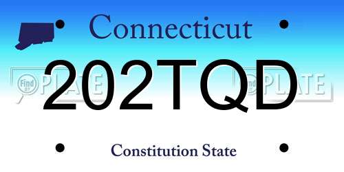 202TQD Connecticut License Plate