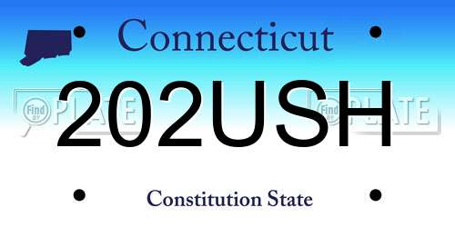 202USH Connecticut License Plate