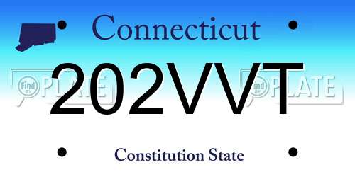 202VVT Connecticut License Plate