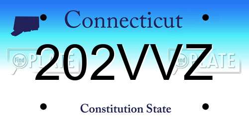 202VVZ Connecticut License Plate