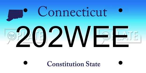 202WEE Connecticut License Plate