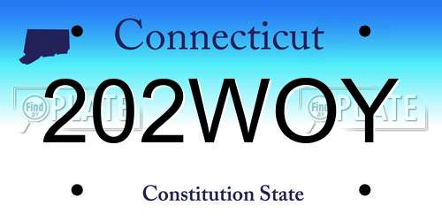 202WOY Connecticut License Plate