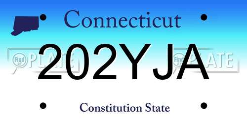 202YJA Connecticut License Plate