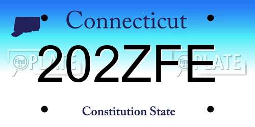 202ZFE Connecticut License Plate