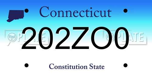 202ZO0 Connecticut License Plate