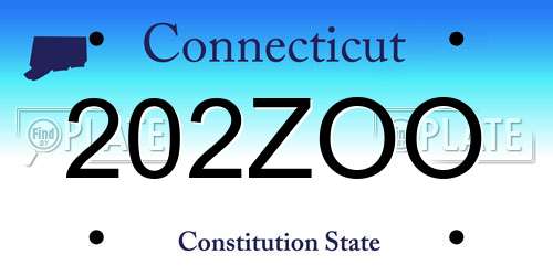 202ZOO Connecticut License Plate