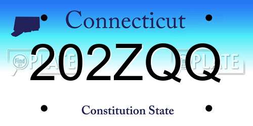 202ZQQ Connecticut License Plate