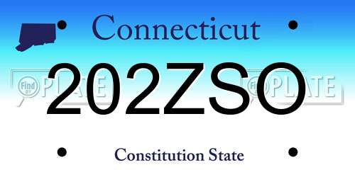 202ZSO Connecticut License Plate