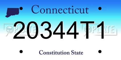 20344T1 Connecticut License Plate