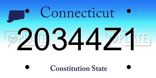 20344Z1 Connecticut License Plate