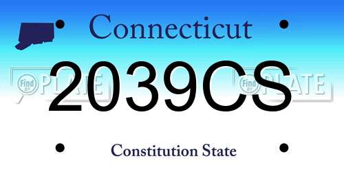 2039CS Connecticut License Plate