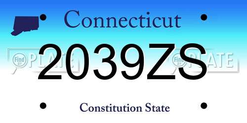 2039ZS Connecticut License Plate