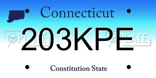203KPE Connecticut License Plate