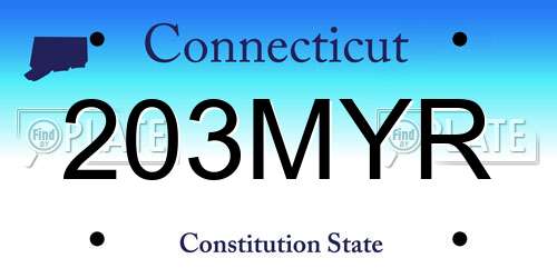 203MYR Connecticut License Plate