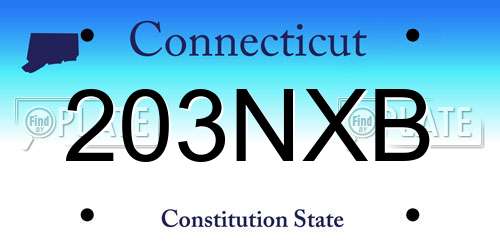203NXB Connecticut License Plate