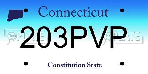 203PVP Connecticut License Plate