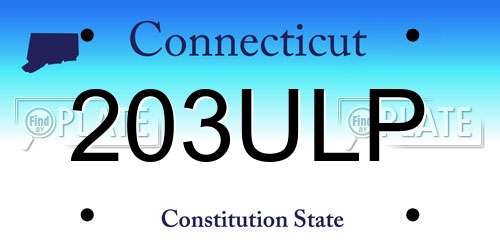 203ULP Connecticut License Plate