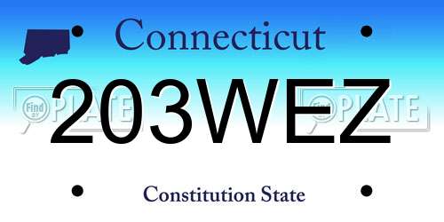 203WEZ Connecticut License Plate