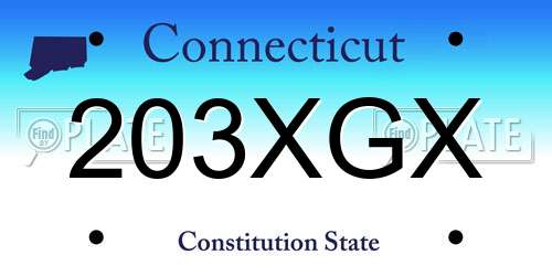 203XGX Connecticut License Plate