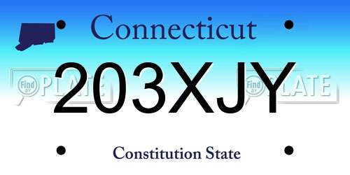 203XJY Connecticut License Plate