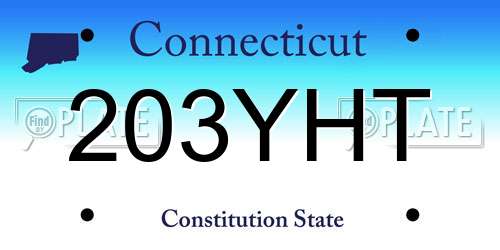 203YHT Connecticut License Plate
