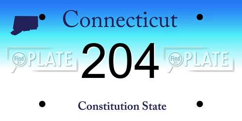 204 Connecticut License Plate