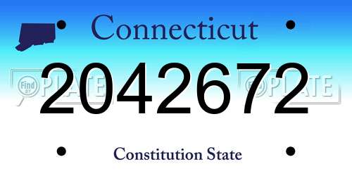 2042672 Connecticut License Plate